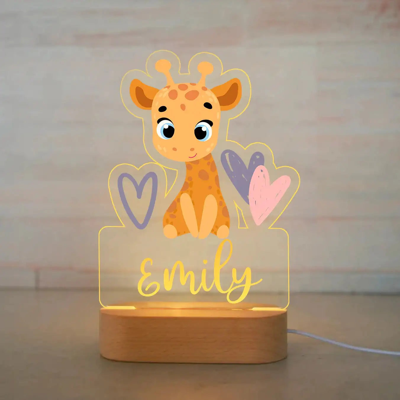 Personalized Animal Night Light – Custom Name Acrylic Lamp for Kids & Baby Room Décor - Image 24