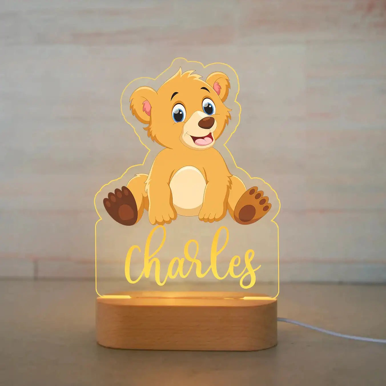 Personalized Animal Night Light – Custom Name Acrylic Lamp for Kids & Baby Room Décor - Image 43