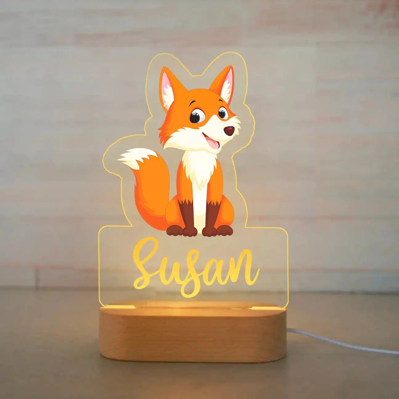 Personalized Animal Night Light – Custom Name Acrylic Lamp for Kids & Baby Room Décor - Image 41