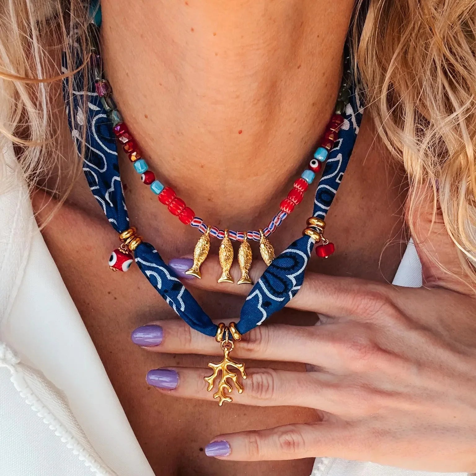 18K Gold Plated Fish Coral Pendant Necklace – Bohemian Summer Beach Jewelry Gift for Her - Image 4