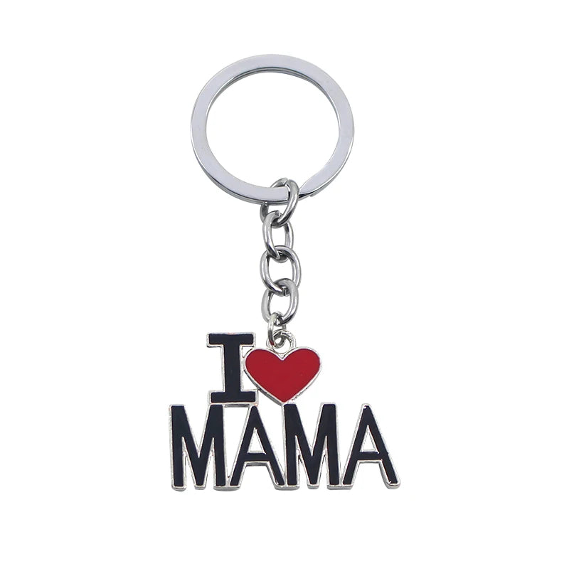 I Love MOM & MAMA & DAD & PAPA Hollow Letter Keychain – Gift for Women & Men - Image 3