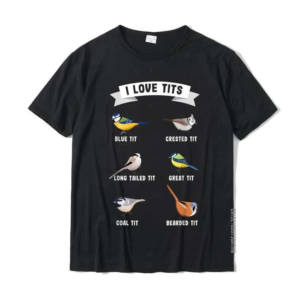 I Love Tits! Funny Bird Watching T-Shirt – Humorous Tee for Ornithologists & Nature Lovers