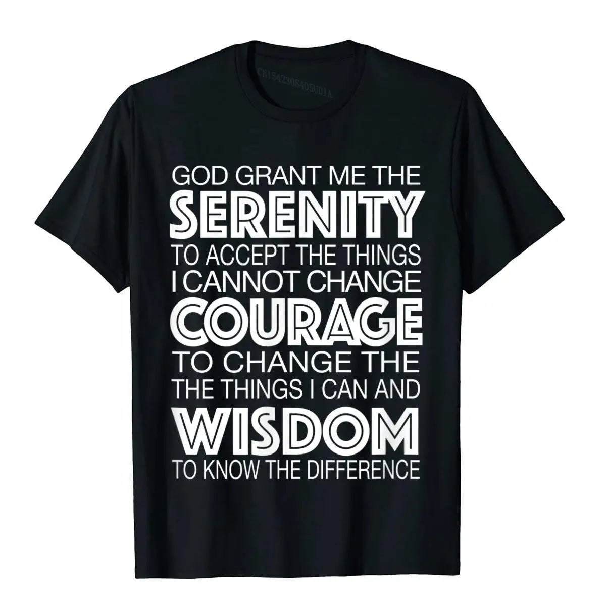 Serenity Prayer T-Shirt – Alcoholics Anonymous 12-Step Program Cotton Tee for Men