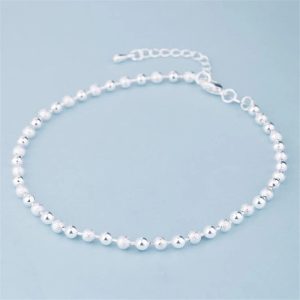 KOFSAC 925 Sterling Silver Anklet – Summer Beaded Ankle Bracelet for Women