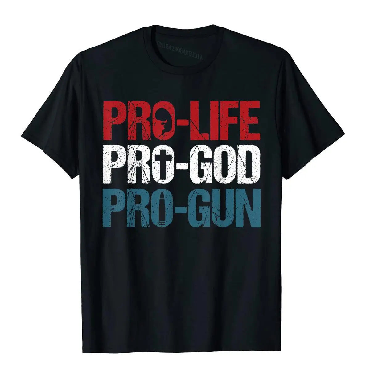 Pro Life Pro God Pro Gun T-Shirt – USA Patriot Oversized Cotton Tee for Men