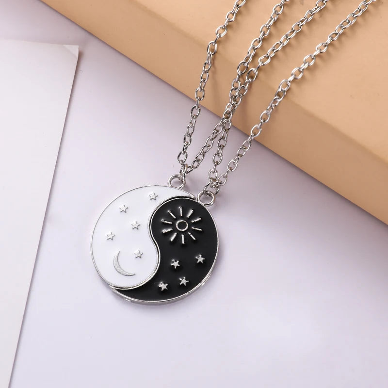 I Love You Best Friends Couple Necklace – Puzzle BFF, Key & Lock, Tai Chi Heart Pendants - Image 6