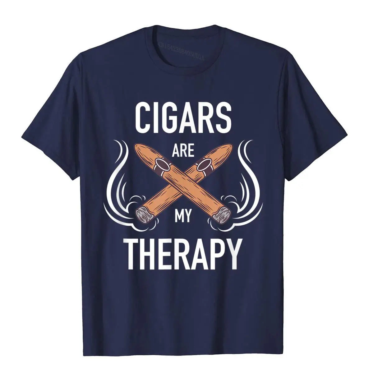 "Cigars Are My Therapy" T-Shirt – Funny Cigar Smoker Gift Tee for Men - Image 4