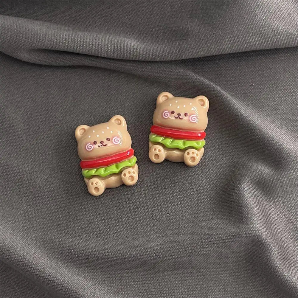 10pcs Kawaii Cartoon Milk Tea Coffee Cake Bear Flatbacks – Hair Embellishments for DIY Bows & Wedding Hairpin Accessories - Image 11