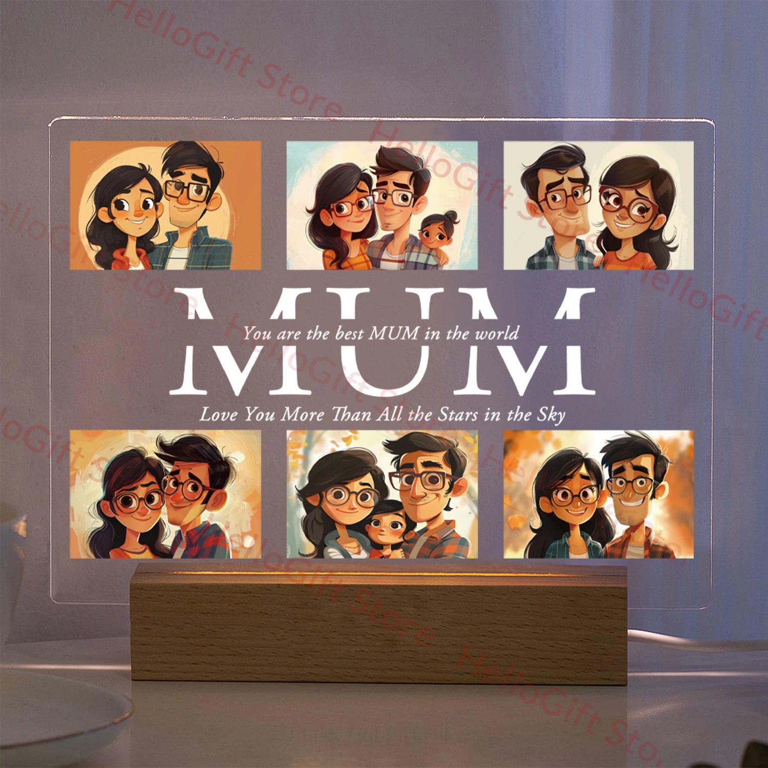 Personalized 3D Acrylic Photo Lamp – Custom Text Night Light for Mom, Dad, Family & Love Gifts - Image 21
