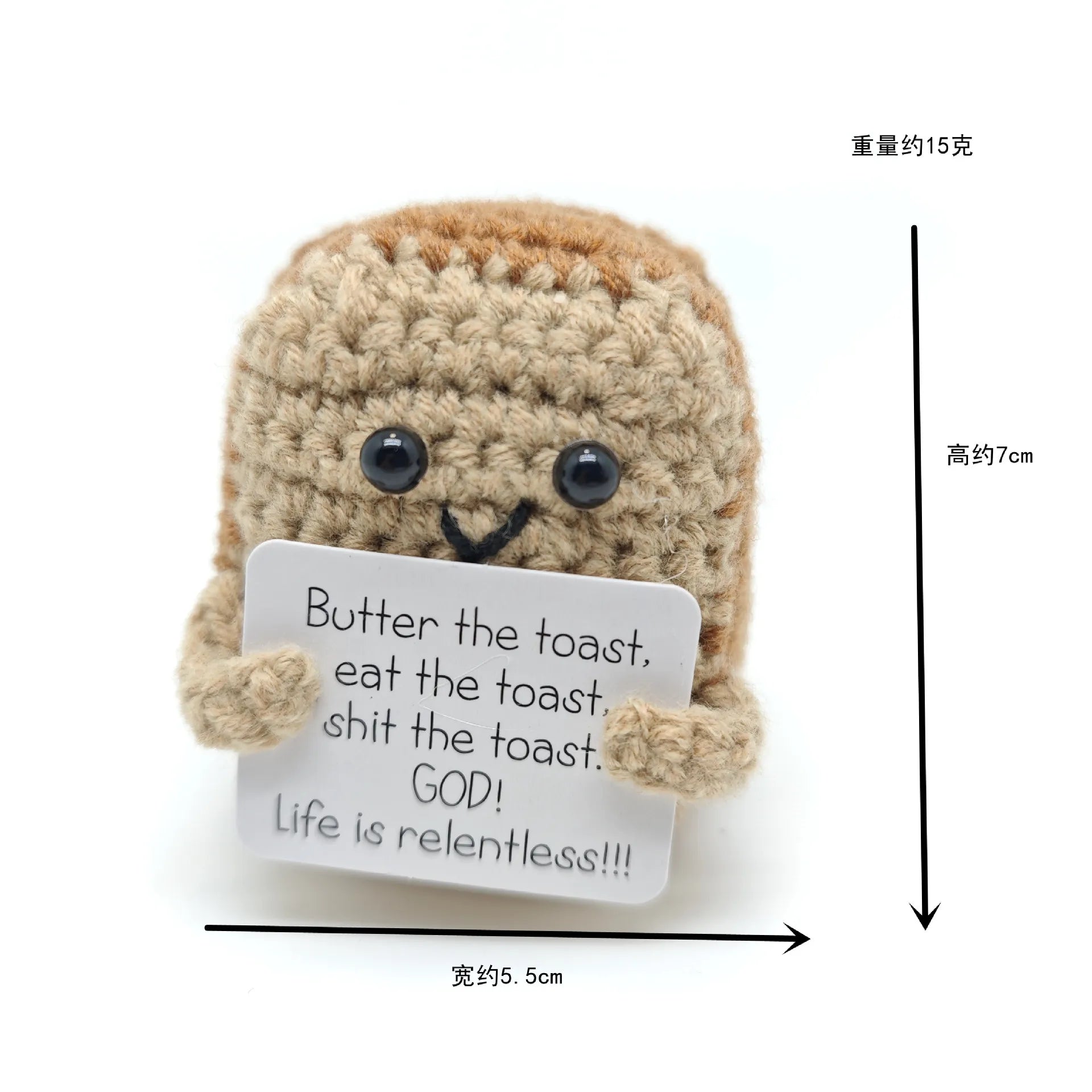 Funny Crochet Positive Energy Shark Doll – Emotional Support & Cute Knitted Woolen Bee Decor - Image 11