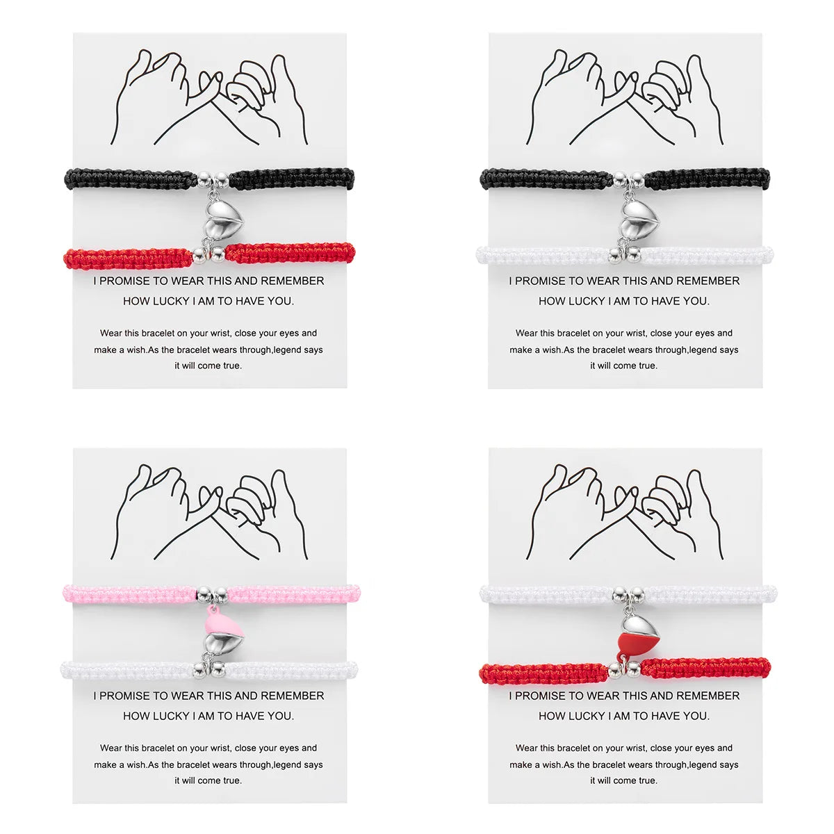 Romantic Heart Magnetic Attract Couple Bracelet Set