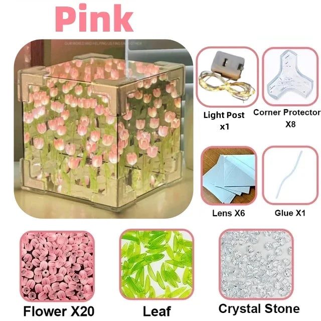 Handmade DIY Tulip Flower Cube Night Light - Image 9