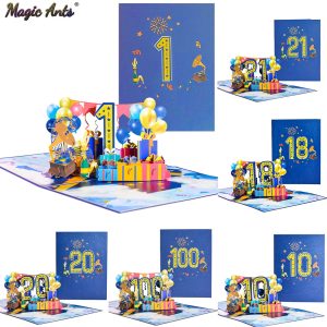 Anniversary & Birthday Pop-Up Number Card – 1st, 18th, 21st Celebration Greeting Card