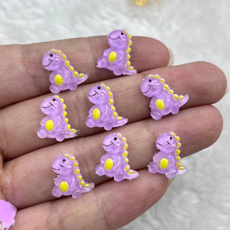 50Pcs Cute 12mm Mini Cartoon Dinosaur Resin Flatbacks – DIY Jewelry, Manicure & Hair Accessories - Image 11