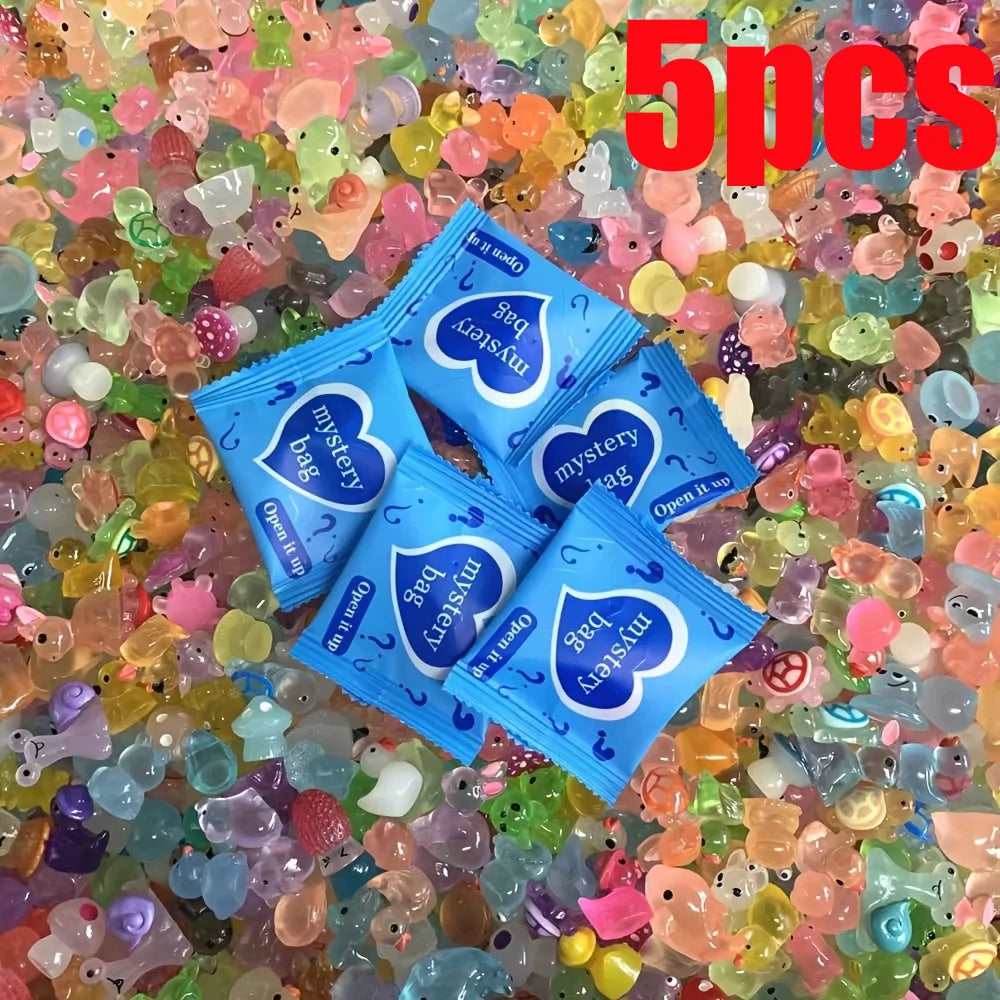 60pcs Glow In The Dark Mini Resin Animals & Mushroom Blind Bags – Fairy Garden Decor & Micro Landscape Surprise - Image 17