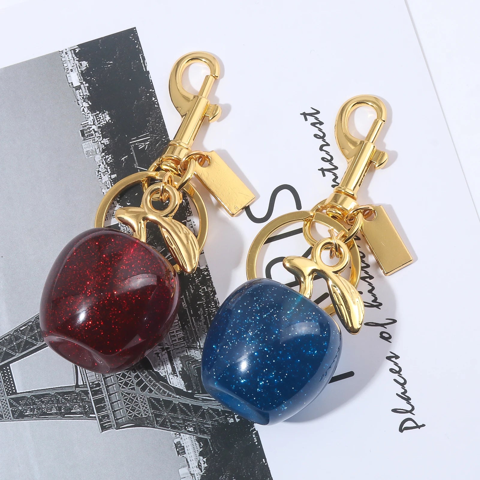 Fashion Delicious Red Apple Keychain – Summer Fruit Pendant for Women & Men - Image 3
