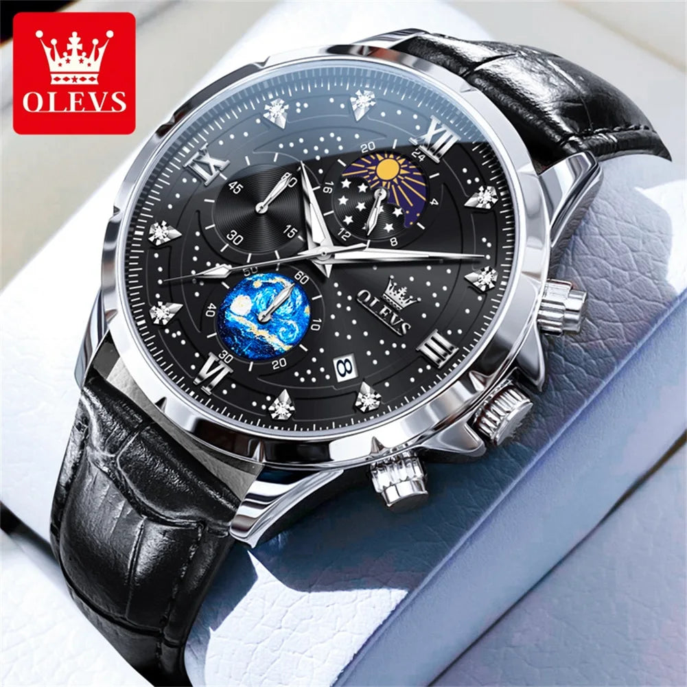 OLEVS 9807 Men's Quartz Chronograph Watch – Multifunction Waterproof Timepiece with Luminous Display - Image 12