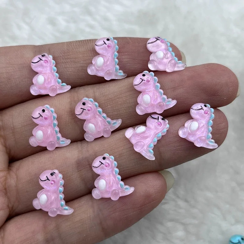 50Pcs Cute 12mm Mini Cartoon Dinosaur Resin Flatbacks – DIY Jewelry, Manicure & Hair Accessories - Image 8