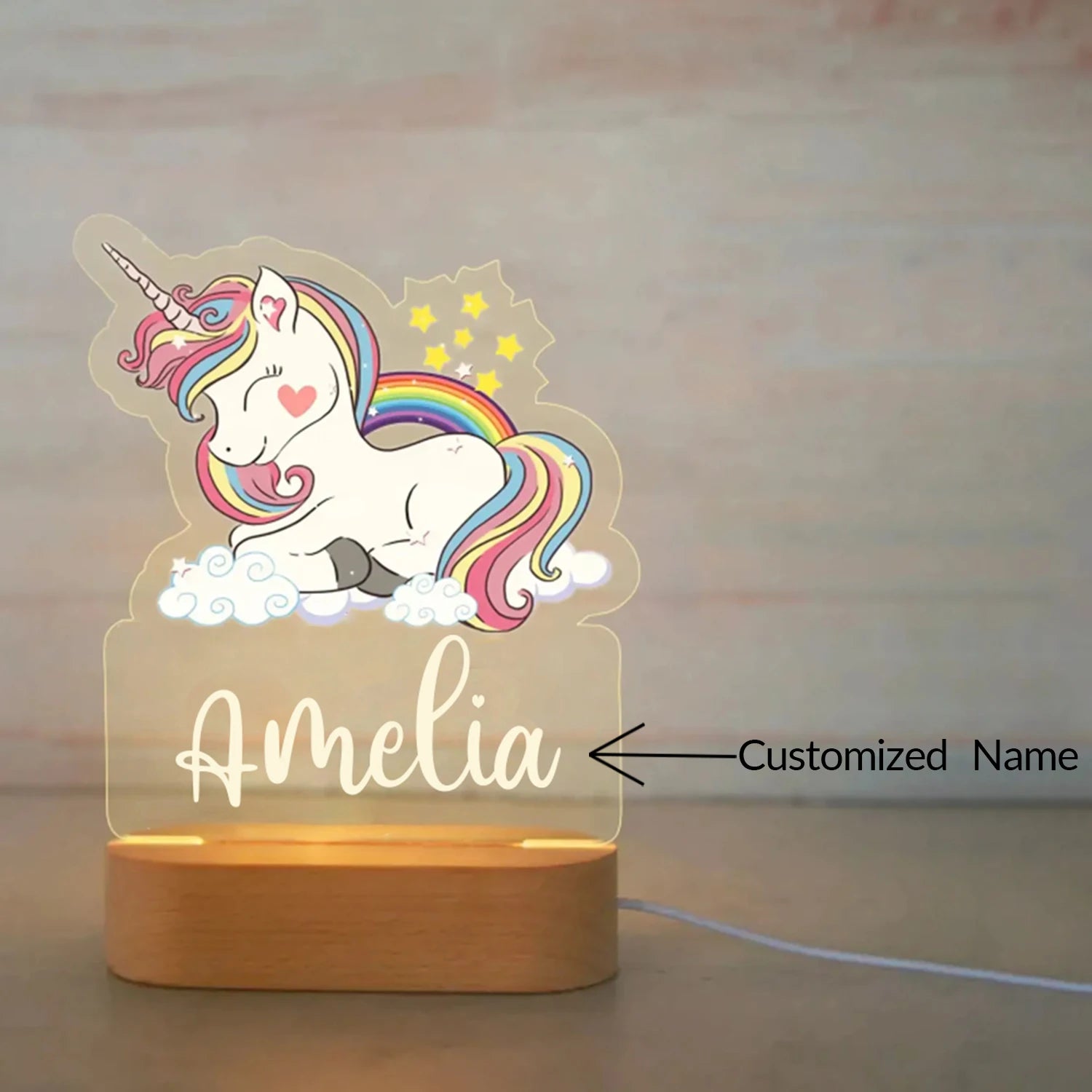 Personalized Animal Night Light – Custom Name Acrylic Lamp for Kids & Baby Room Décor - Image 3