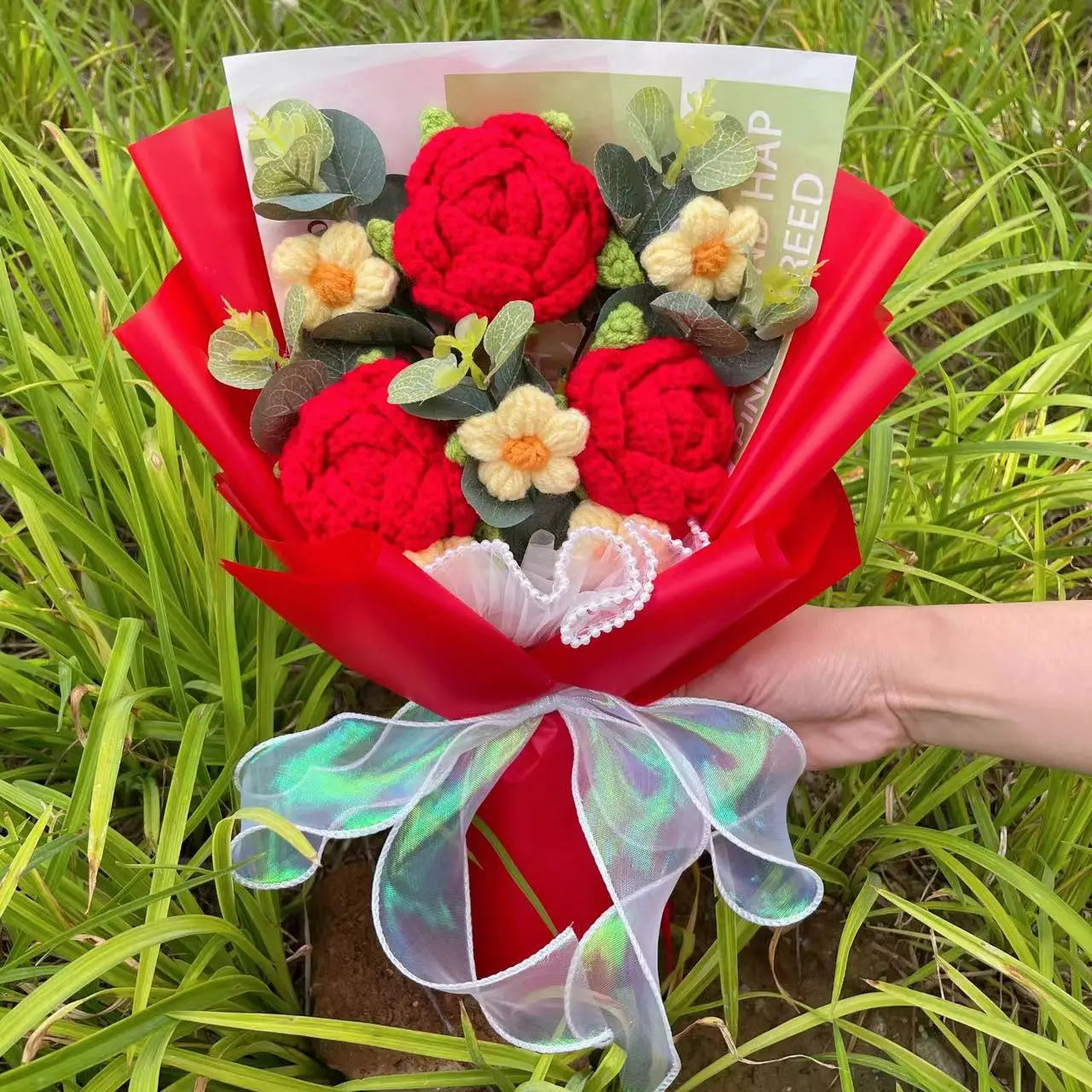 Finished Knitted Flowers – Sunflower Crochet Bouquet for Gifts & Decor - Image 30