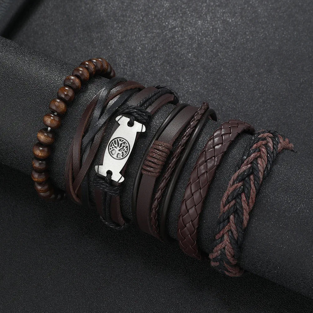 Punk Casual 6-Pc Beaded & Leather Bracelet Set - Image 11