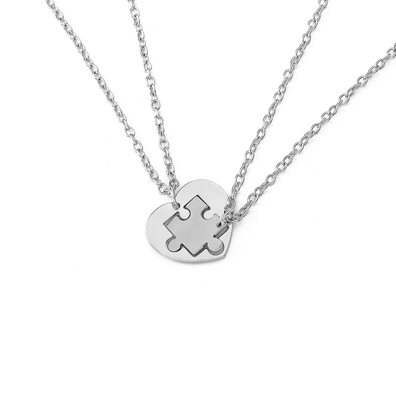 I Love You Best Friends Couple Necklace – Puzzle BFF, Key & Lock, Tai Chi Heart Pendants - Image 34