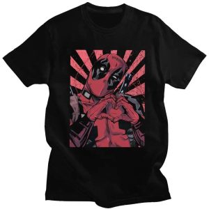 Cool Deadpool Heart Hands T-Shirt – Men’s Short Sleeve Cotton Tee