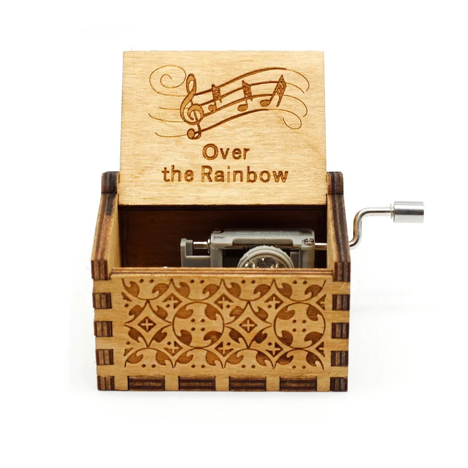 Hand-Cranked Wooden Theme Music Box - Image 12