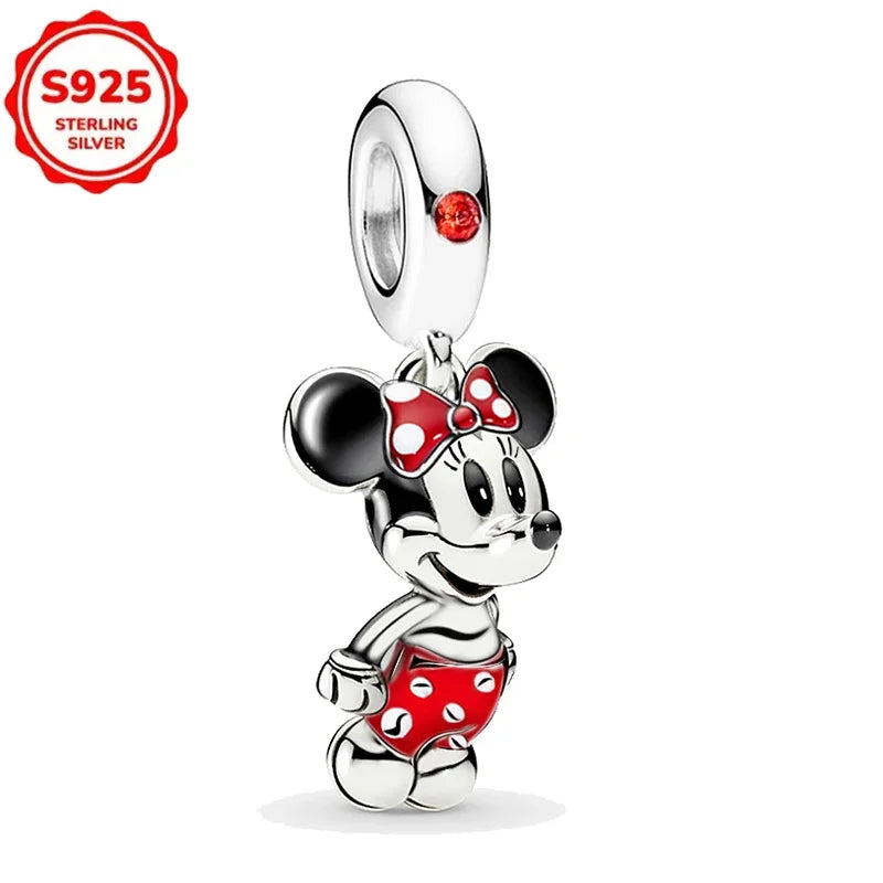 Disney 925 Sterling Silver Beads – Mickey, Stitch, Princess, Cinderella Charms for DIY Bracelets - Image 69