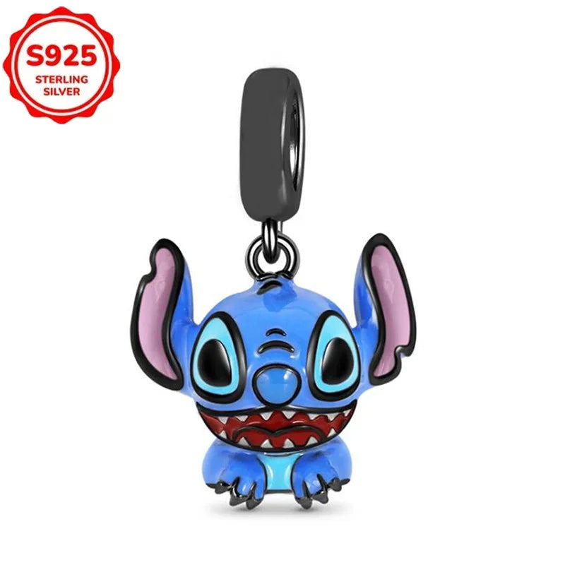 Disney 925 Sterling Silver Beads – Mickey, Stitch, Princess, Cinderella Charms for DIY Bracelets - Image 76