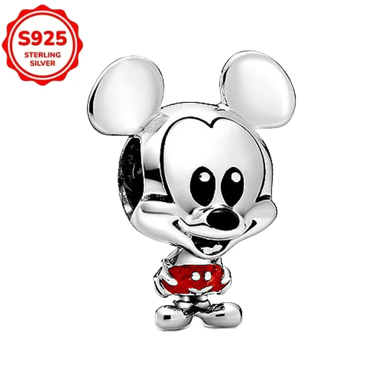 Disney 925 Sterling Silver Beads – Mickey, Stitch, Princess, Cinderella Charms for DIY Bracelets - Image 18