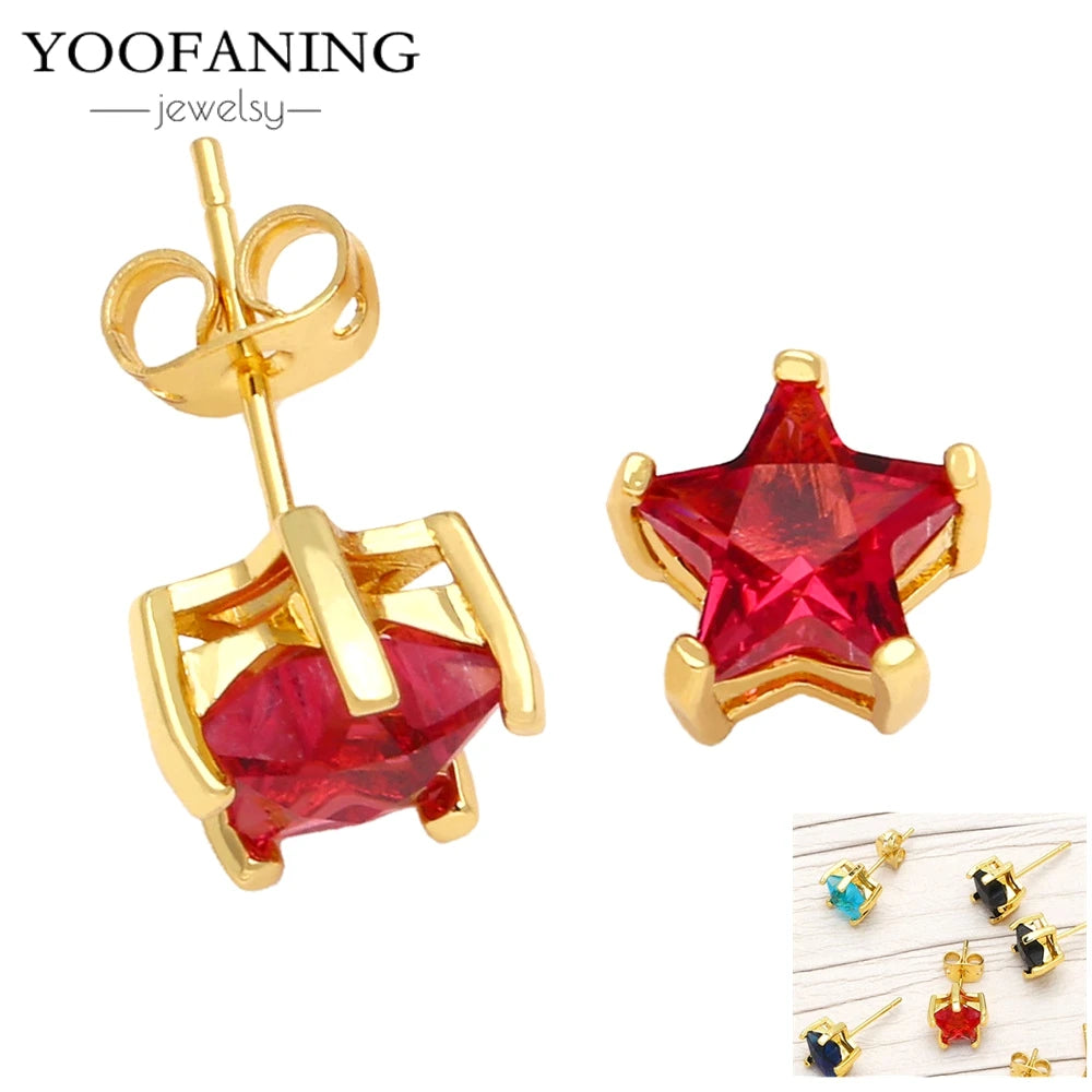 925 Sterling Silver Red Series Hoop Earrings – Red Zircon Love, Strawberry & Starfish Design - Image 31