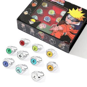 10pcs Naruto Akatsuki Rings Set β Anime Cosplay Accessories for Kids & Fans