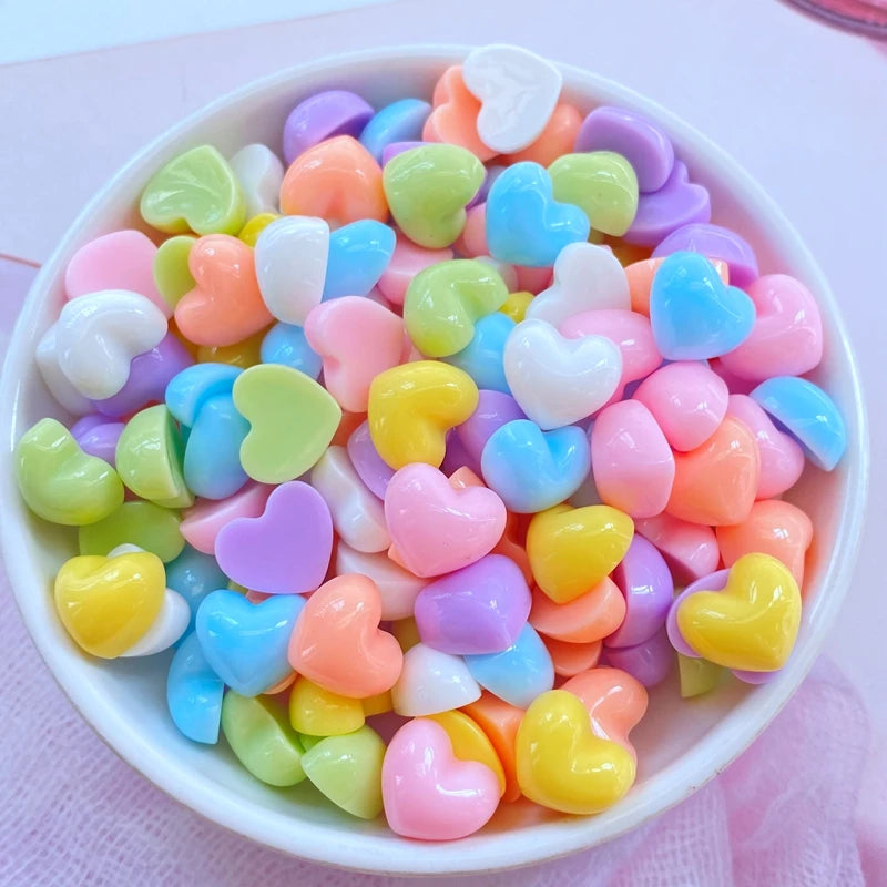 30Pcs Cute Mini Heart-Shaped Resin Figurines – Flatback Cabochons for Crafts & Accessories - Image 7