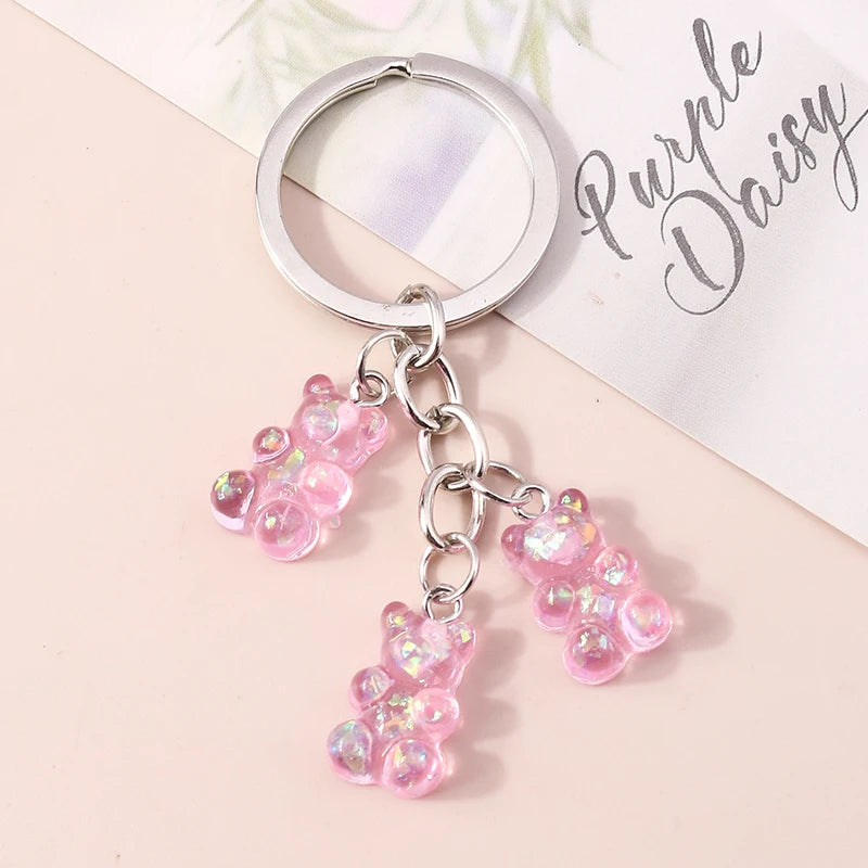 Cute 3D Dazzling Bear Keychain – Sparkling Animal Pendant for Car Keys & Handbags - Image 27