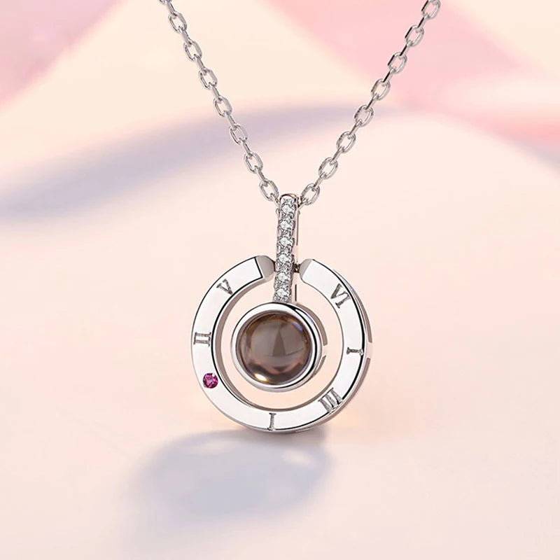 Projection Necklace "I Love You" in 100 Languages – Romantic Pendant Gift for Girlfriend or Lover (2024) - Image 2