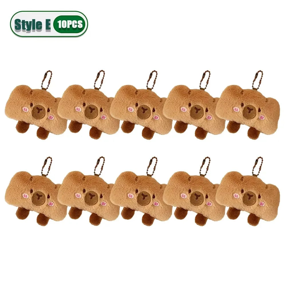 1–10PCS Gourmet Capybara Plush Pendant – Cute Cartoon Doll for Bags, Decor & Gifts - Image 21