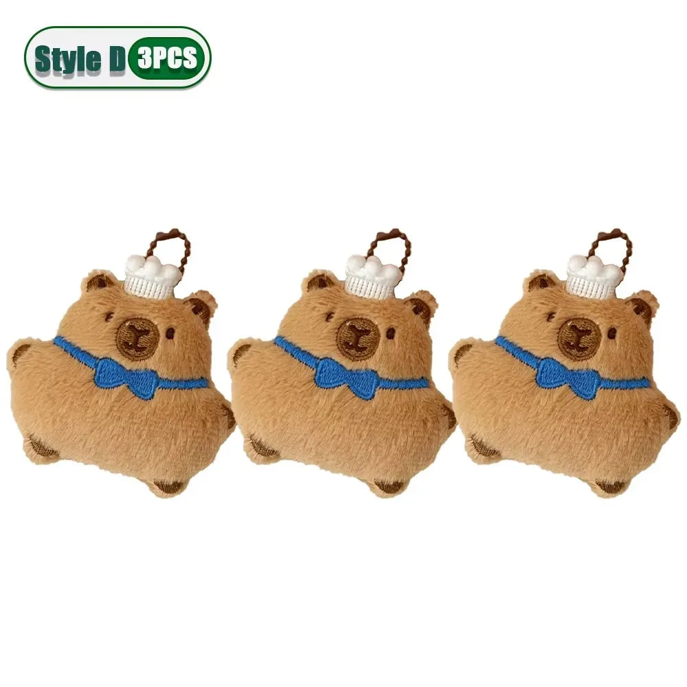 1–10PCS Gourmet Capybara Plush Pendant – Cute Cartoon Doll for Bags, Decor & Gifts - Image 23