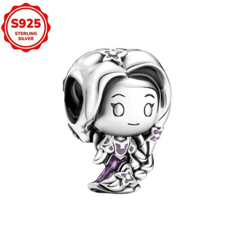 Disney 925 Sterling Silver Beads – Mickey, Stitch, Princess, Cinderella Charms for DIY Bracelets - Image 54