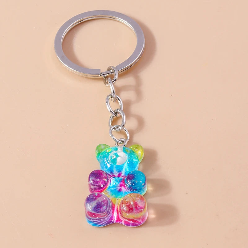 Cute 3D Dazzling Bear Keychain – Sparkling Animal Pendant for Car Keys & Handbags - Image 5