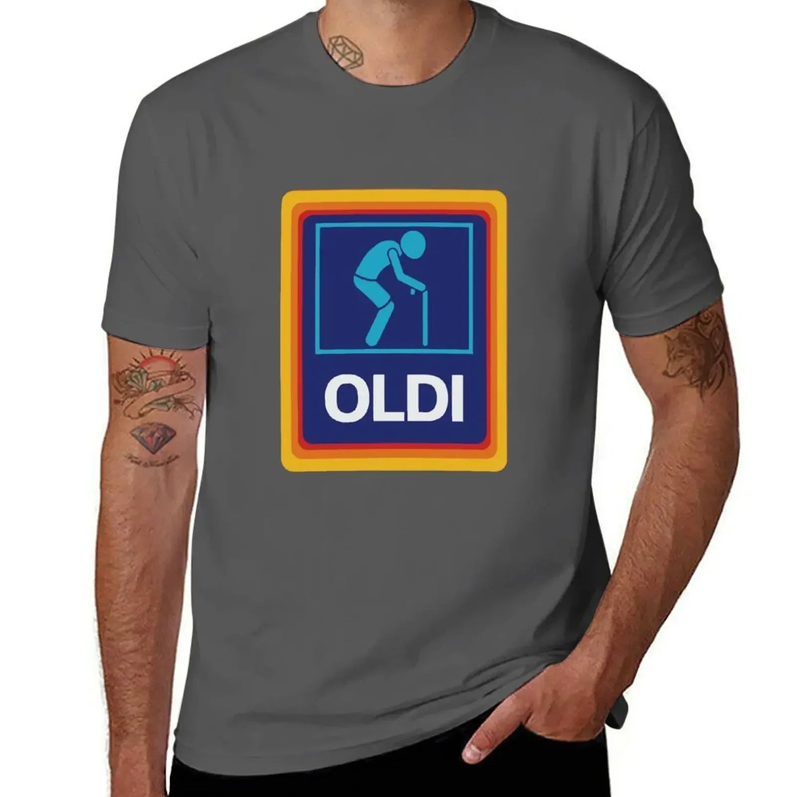 OLDI & ALDI Parody T-Shirt – Funny Oversized Tee for Dad, Grandpa, Husband, or Boyfriend - Image 3