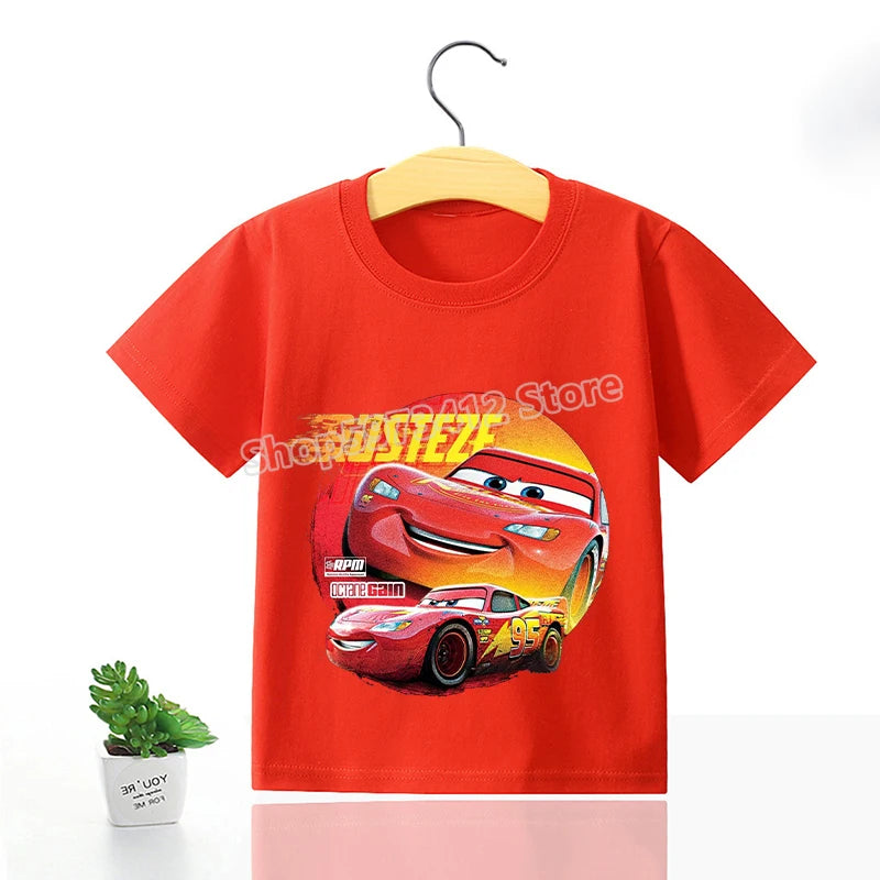 Lightning McQueen Kids T-Shirt – Disney Pixar Cars Cartoon Tee for Boys - Image 19