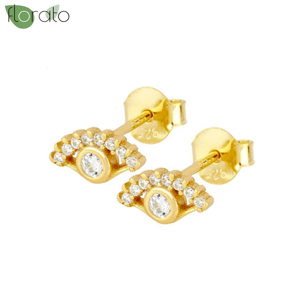 925 Sterling Silver Needle Vintage Gold Hoop Earrings – Evil Eye Pendant Jewelry for Women - Image 23