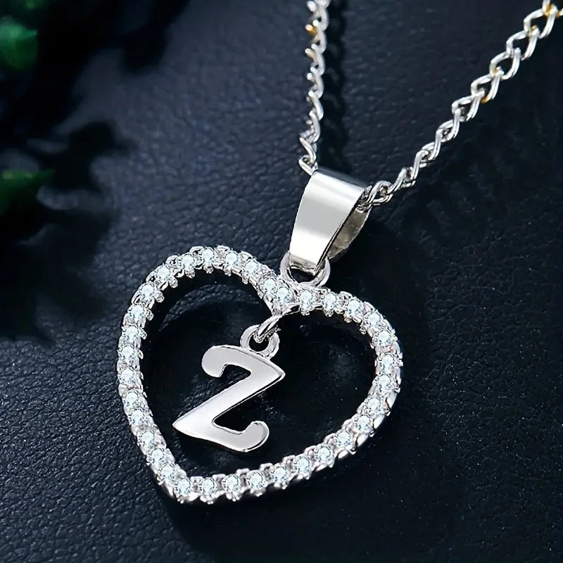 Bohemian Style Heart-Shaped Letter Pendant Necklace - Image 13