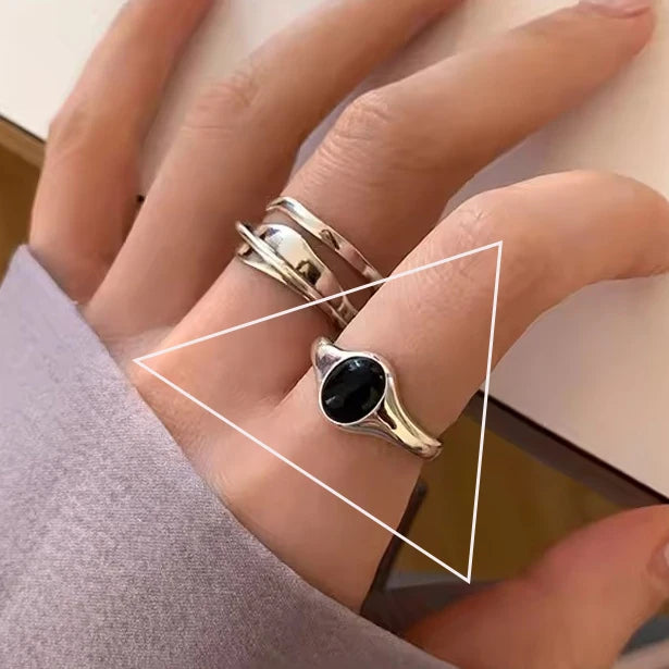 VENTFILLE 925 Sterling Silver Wave Ring – Irregular Golden Stackable Adjustable Ring for Women - Image 49