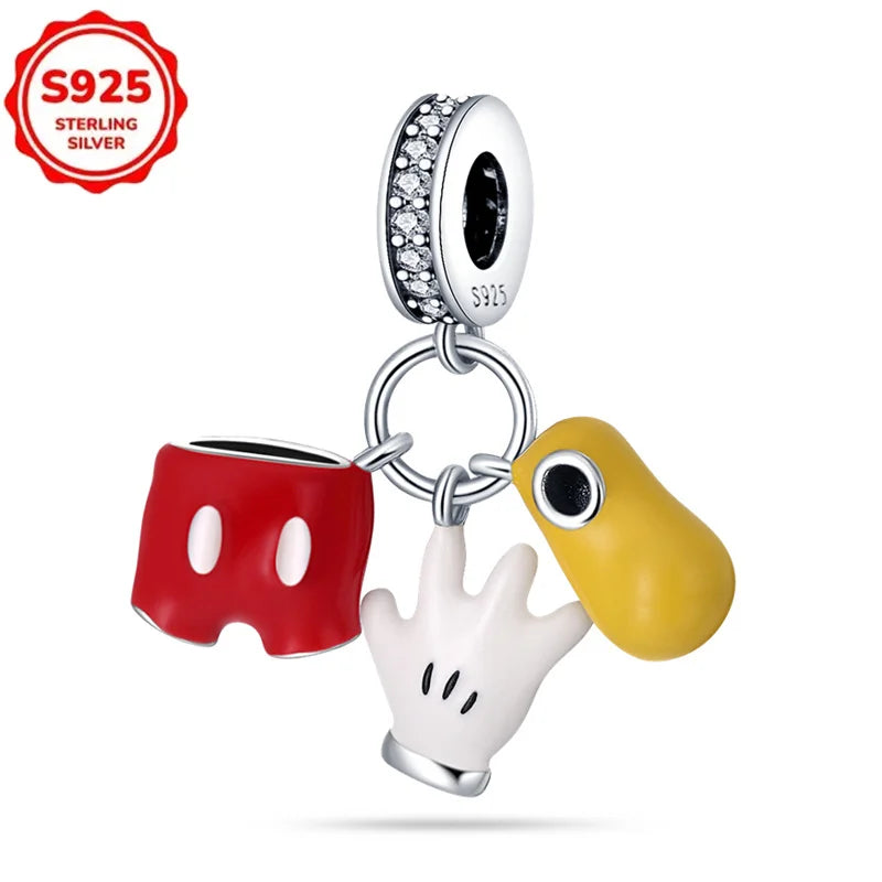 Disney 925 Sterling Silver Beads – Mickey, Stitch, Princess, Cinderella Charms for DIY Bracelets - Image 27