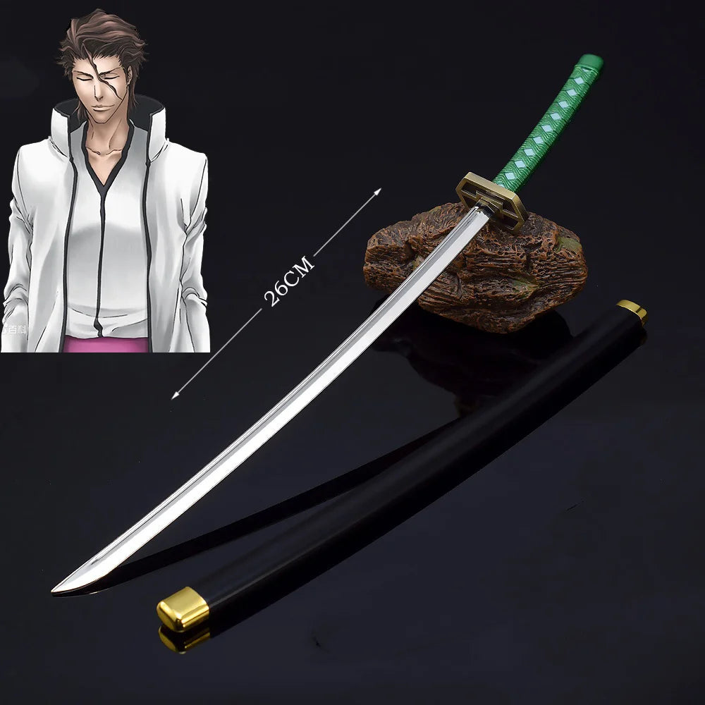 26cm Bleach Mini Sword Keychain – Kurosaki Ichigo Anime Collectible with Sheath & Metal Mask Pendant - Image 26