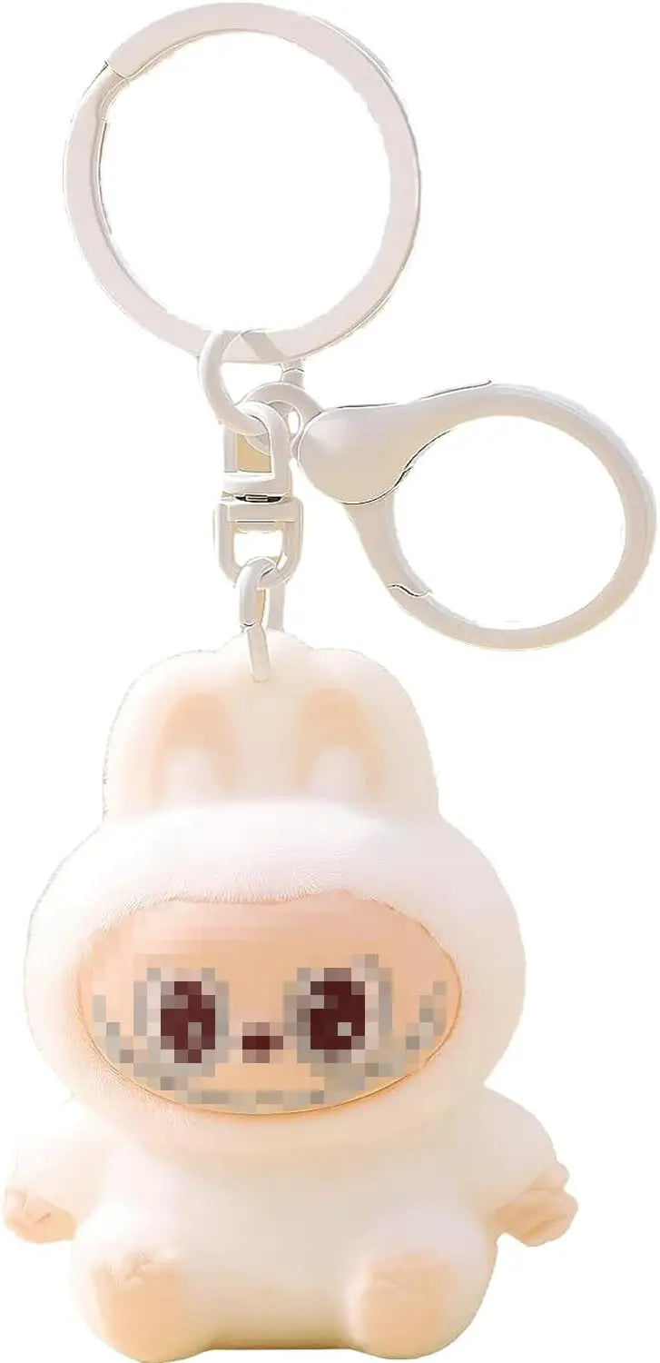 Cute Flocking Cartoon Monsters Keychain – Kawaii Bag Charm Gift for Women - Image 3