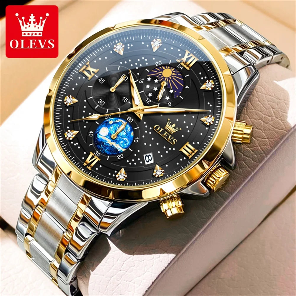 OLEVS 9807 Men's Quartz Chronograph Watch – Multifunction Waterproof Timepiece with Luminous Display - Image 14
