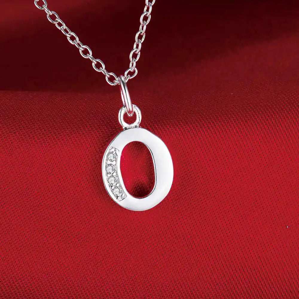26 Letters 925 Sterling Silver Necklace Pendant – Zircon Accent Jewelry for Women - Image 27